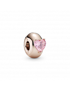 Clip en Pandora Rose Corazón Solitario Rosa
