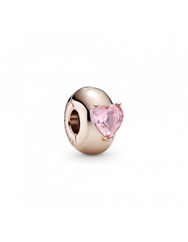 Clip en Pandora Rose Corazón Solitario Rosa