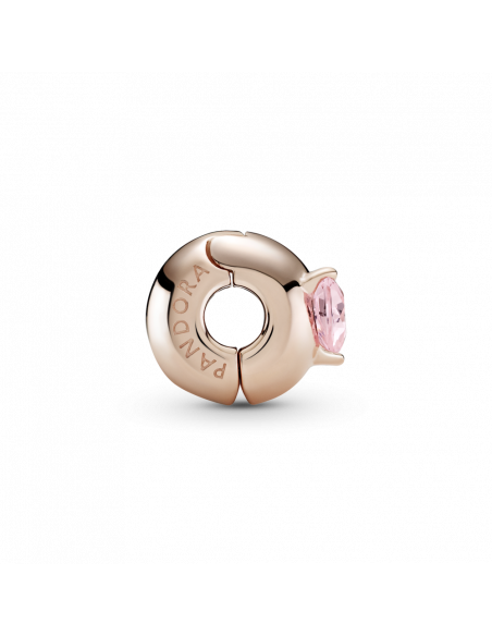 Clip en Pandora Rose Corazón Solitario Rosa