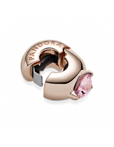Clip en Pandora Rose Corazón Solitario Rosa