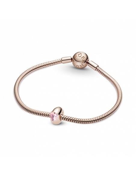 Clip en Pandora Rose Corazón Solitario Rosa
