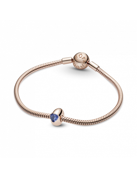 Clip en Pandora Rose Corazón Solitario Azul