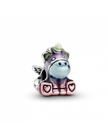 Charm en plata de ley Bruno El Unicornio Arcoiris Vistoso