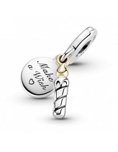Charm colgante en plata de ley Vela Cumpleaños