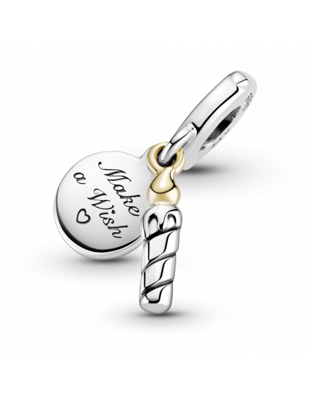 Charm colgante en plata de ley Vela Cumpleaños