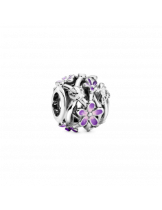 Charm en plata de ley Margarita Morada Filigrana