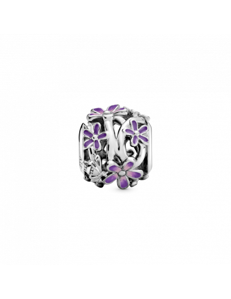 Charm en plata de ley Margarita Morada Filigrana