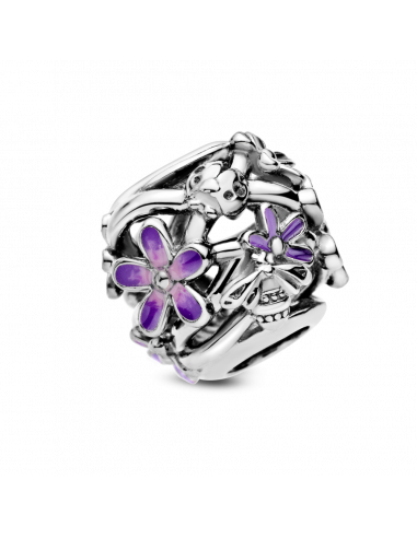 Charm en plata de ley Margarita Morada Filigrana