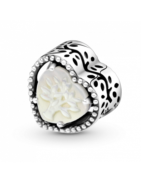 Charm en Plata de Ley Corazón en Filigrana y Árbol de la Familia