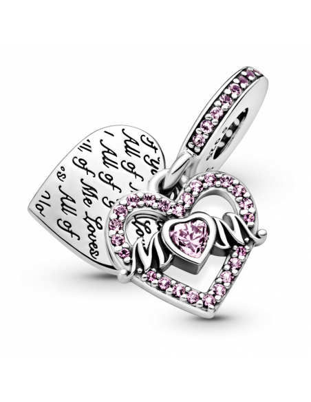 Charm Colgante en Plata de Ley Corazón & Madre