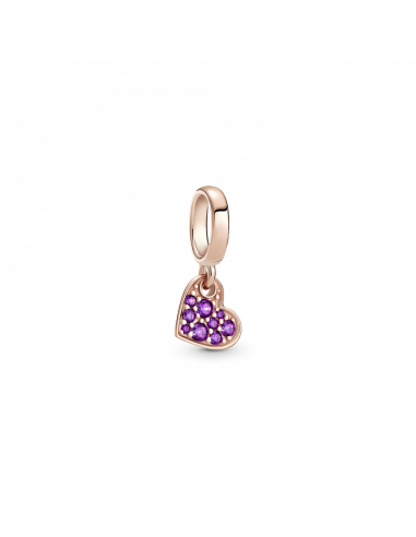 Charm Colgante en Pandora Rose Corazón Morado en Pavé