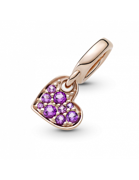 Charm Colgante en Pandora Rose Corazón Morado en Pavé