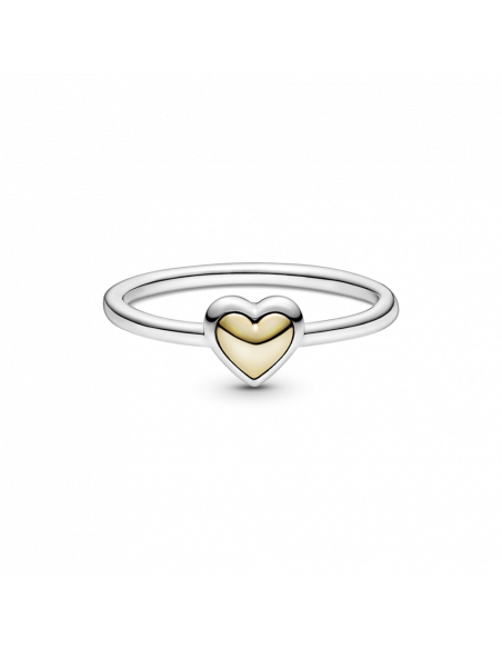 Anillo Corazón Cúpula Dorada