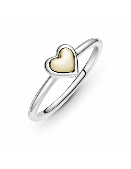 Anillo Corazón Cúpula Dorada