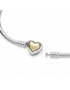 Pulsera Cadena de Serpiente Corazón Cúpula Dorada 2