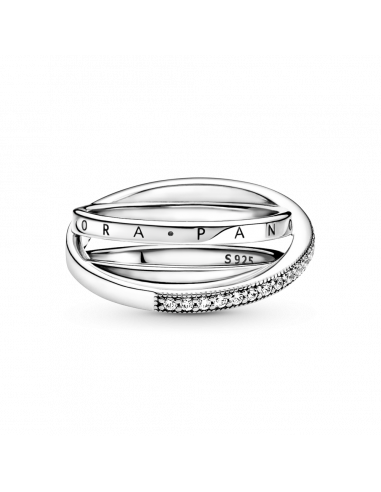 Anillo en plata de ley Cruzado Triple Banda en...
