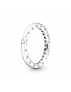 Anillo en plata de ley Logotipo & Corazones