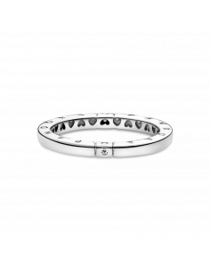 Anillo en plata de ley Logotipo & Corazones 2