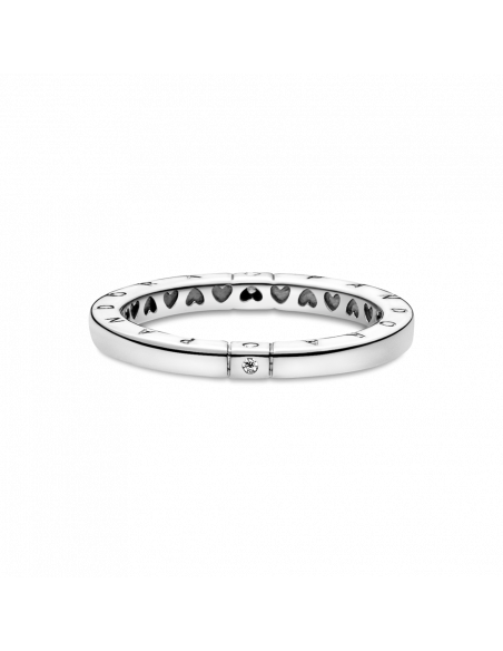 Anillo en plata de ley Logotipo & Corazones