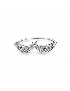 Anillo en plata de ley Hojas Brillantes 2