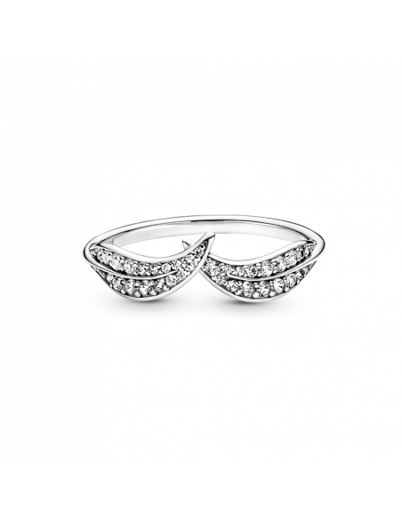 Anillo en plata de ley Hojas Brillantes