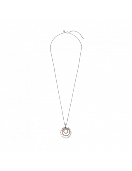 Collar en plata de ley y Pandora Rose Colgante Círculos en Dos Tonos