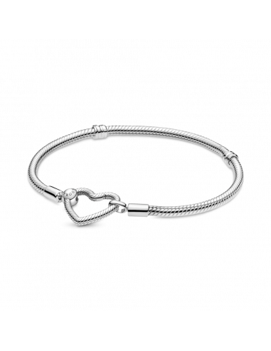 Pulsera Pandora Moments en plata de ley Cadena de Serpiente Cierre Corazón