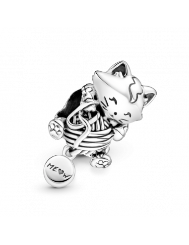 Charm en plata de ley Gatito & Ovillo de Lana