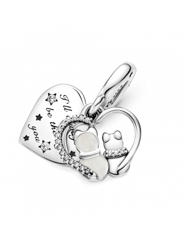 Charm Colgante en plata de ley Gatos & Corazones