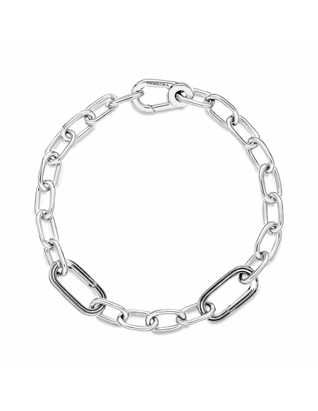 Pulsera en plata de ley Cadena de Eslabones Cierre Mosquetón Pandora ME