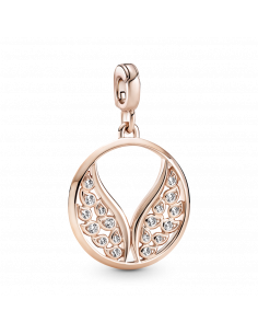 Medallón con recubrimiento en oro rosa de 14k Alas...