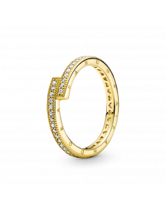 Anillo con recubrimiento en oro de 14k Superpuesto Brillante
