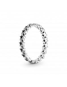 Anillo en plata de ley Banda de Estrellas Asimétricas