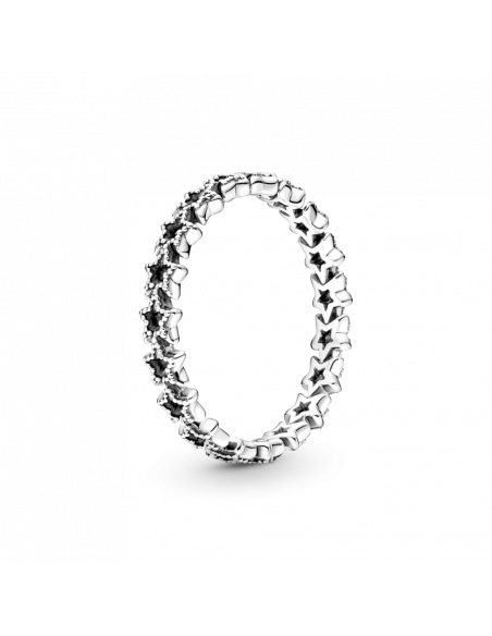 Anillo en plata de ley Banda de Estrellas Asimétricas