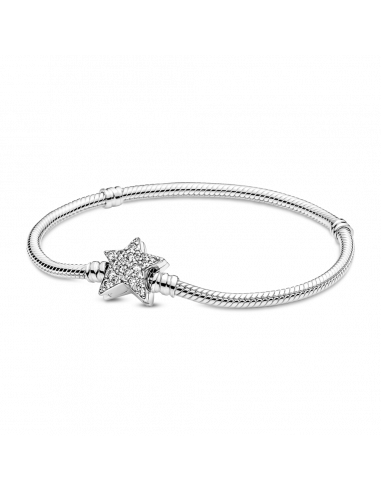 Pulsera Pandora Moments Cadena de Serpiente en plata de ley Cierre Estrella Asimétrica