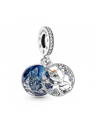 Charm Colgante Doble en plata de ley Olaf de Frozen de Disney