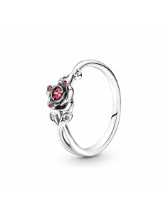 Anillo en plata de ley Rosa de la Bella y la Bestia de...