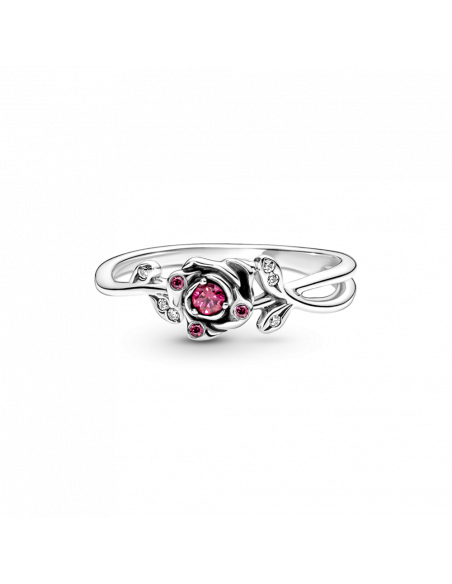 Anillo en plata de ley Rosa de la Bella y la Bestia de Disney