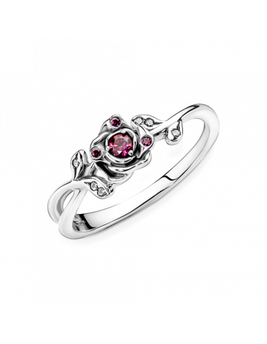 Anillo en plata de ley Rosa de la Bella y la...