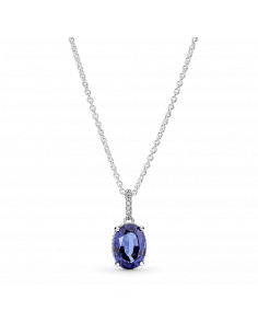 Collar en plata de ley Halo Brillante