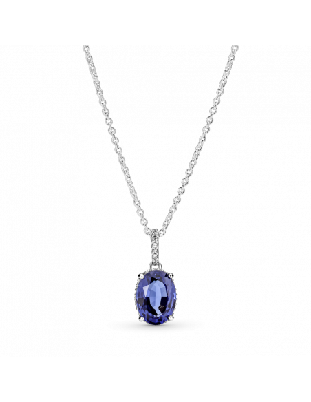 Collar en plata de ley Halo Brillante