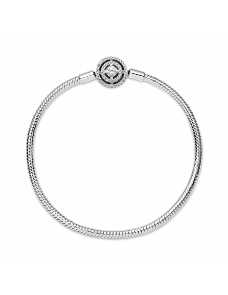 Pulsera en plata de ley Pandora Moments Cadena de Serpiente Halo