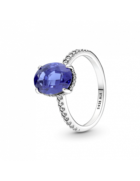 Anillo de compromiso en plata de ley Halo Brillante