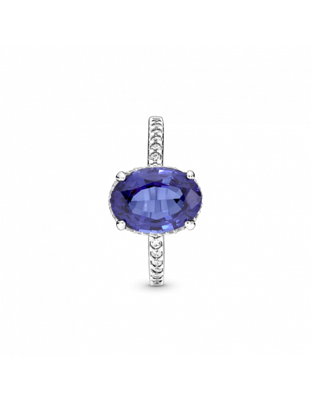 Anillo de compromiso en plata de ley Halo Brillante