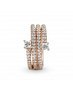 Anillo con un recubrimiento en oro rosa de 14k Triple... 2