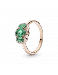 Anillo vintage con un recubrimiento en oro rosa de 14k...