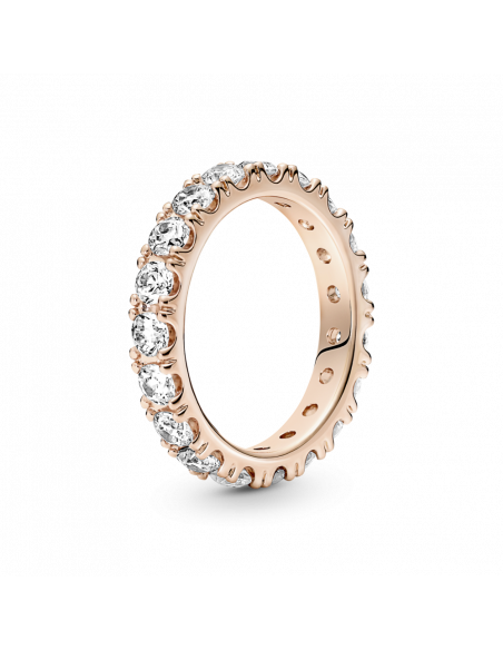 Anillo con un recubrimiento en oro rosa de 14k Eternity Brillante