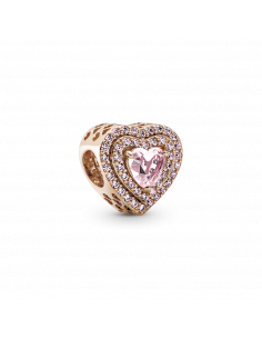 Charm con un recubrimiento en oro rosa de 14k Corazón...