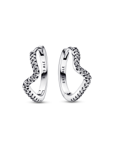 Pendientes de aro en plata de ley Ola Brillante