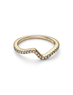 Anillo con un recubrimiento en oro de 14k Ola Brillante 2